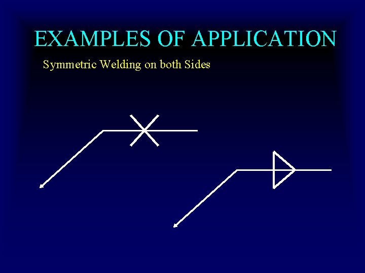EXAMPLES OF APPLICATION Symmetric Welding on both Sides EXAMPLES OF APPLICATION Symmetric Welding on both Sides