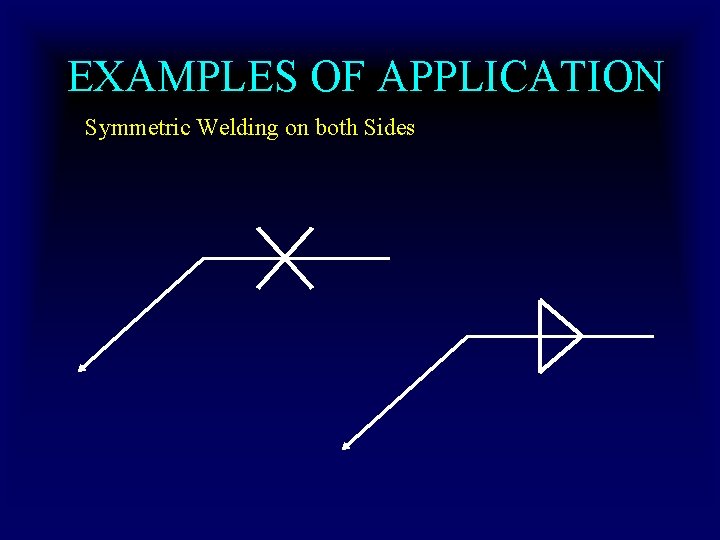 EXAMPLES OF APPLICATION Symmetric Welding on both Sides 