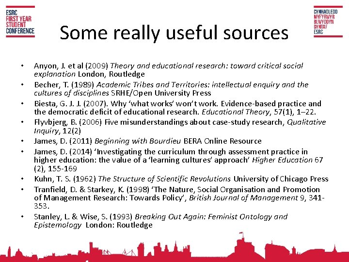 Some really useful sources • • • Anyon, J. et al (2009) Theory and