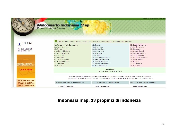 Indonesia map, 33 propinsi di indonesia 34 