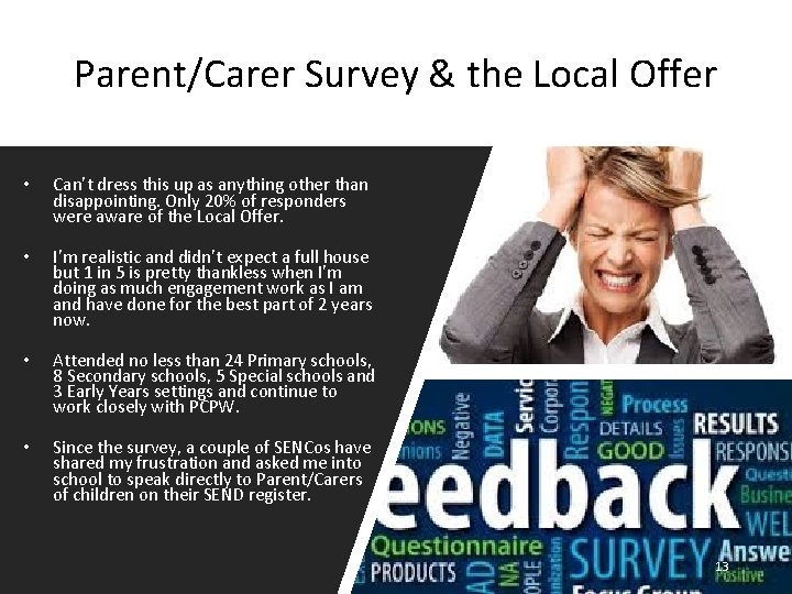 Parent/Carer Survey & the Local Offer • Can’t dress this up as anything other