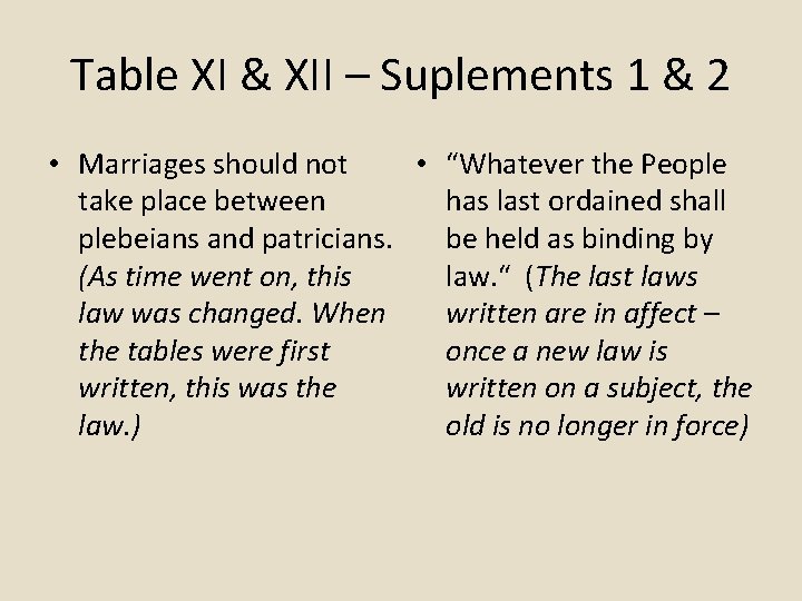 Table XI & XII – Suplements 1 & 2 • Marriages should not •