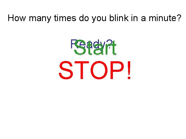 How many times do you blink in a minute? Start Ready? STOP! 
