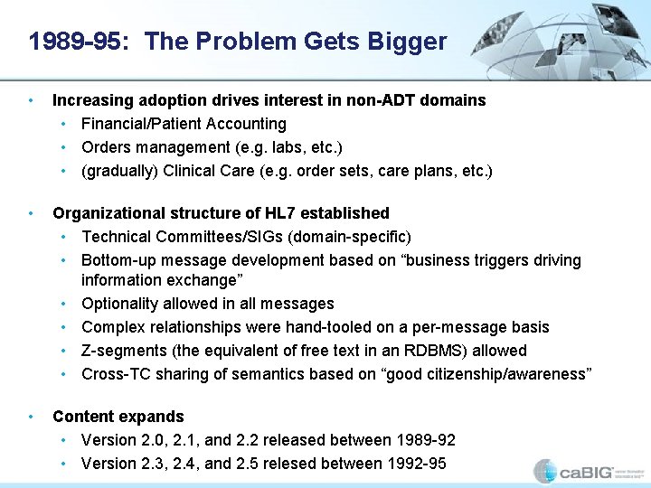 1989 -95: The Problem Gets Bigger • Increasing adoption drives interest in non-ADT domains