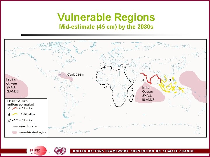 Vulnerable Regions Mid-estimate (45 cm) by the 2080 s 