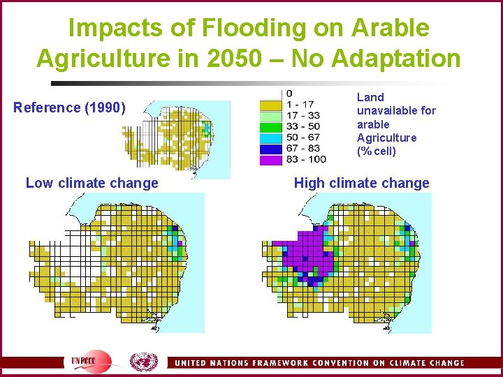 Impacts of Flooding on Arable Agriculture in 2050 – No Adaptation Reference (1990) Low