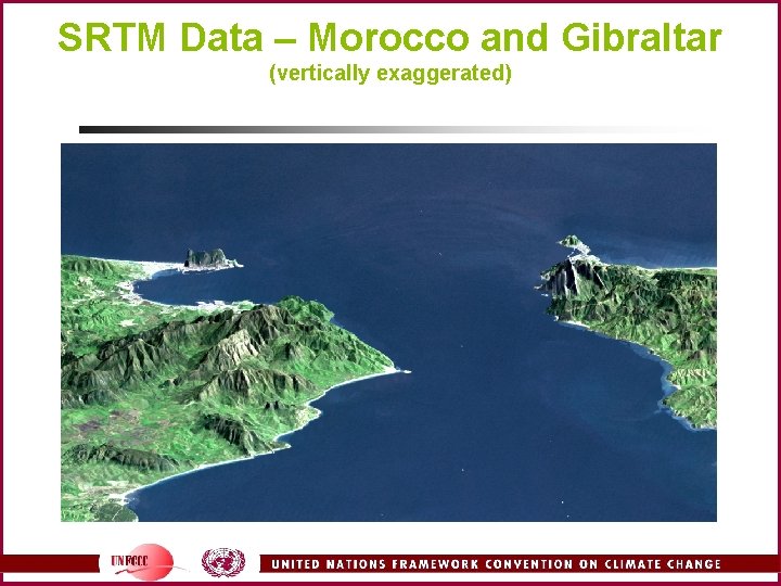 SRTM Data – Morocco and Gibraltar (vertically exaggerated) 