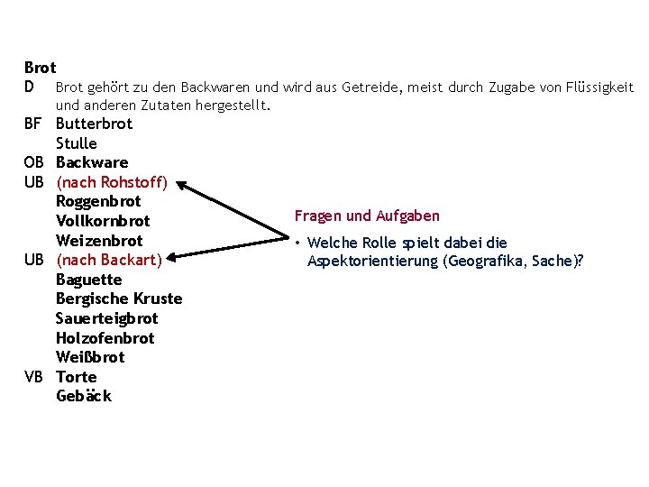 Brot D Brot gehört zu den Backwaren und wird aus Getreide, meist durch Zugabe Brot D Brot gehört zu den Backwaren und wird aus Getreide, meist durch Zugabe