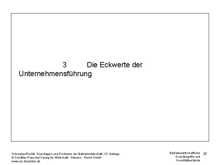 3 Die Eckwerte der Unternehmensführung Schmalen/Pechtl, Grundlagen und Probleme der Betriebswirtschaft, 13. Auflage. ©