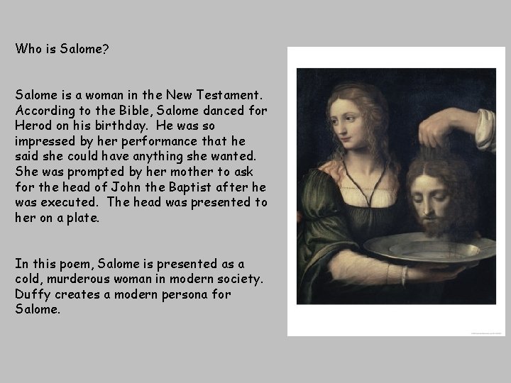 Who is Salome? Salome is a woman in the New Testament. According to the