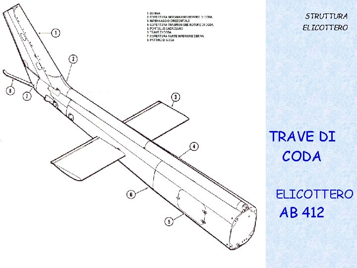 STRUTTURA ELICOTTERO TRAVE DI CODA ELICOTTERO AB 412 