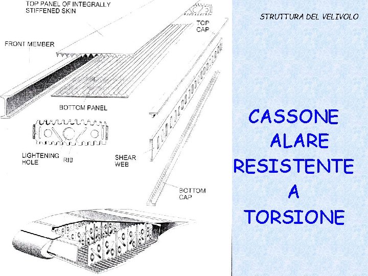 STRUTTURA DEL VELIVOLO CASSONE ALARE RESISTENTE A TORSIONE 