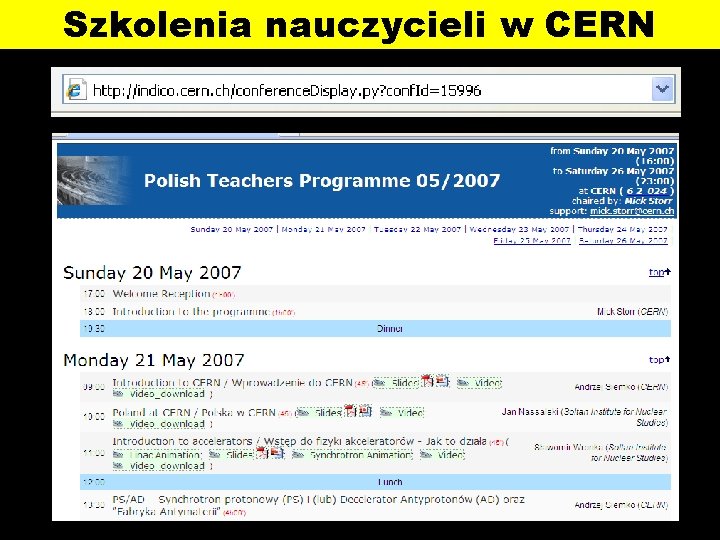 Szkolenia nauczycieli w CERN 