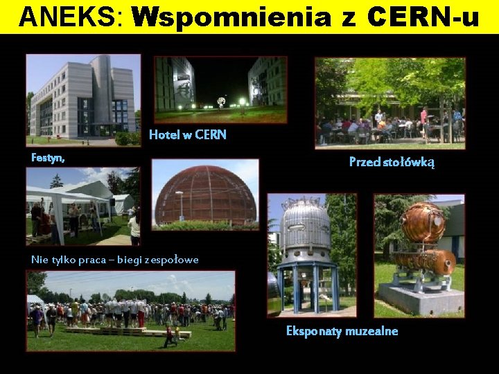 ANEKS: Wspomnienia z CERN-u Hotel w CERN Festyn, Przed stołówką Nie tylko praca –