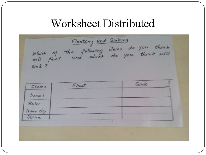 Worksheet Distributed 
