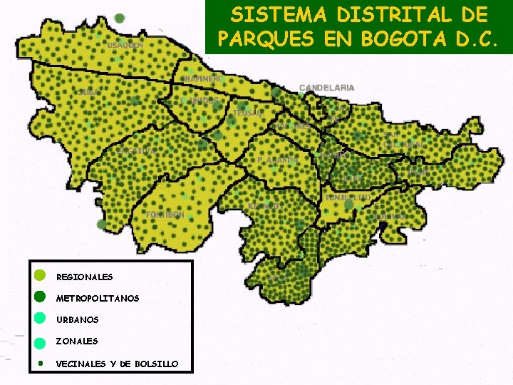 SISTEMA DISTRITAL DE BOGOTA D. C. PARQUES EN BOGOTA D. C. REGIONALES METROPOLITANOS URBANOS