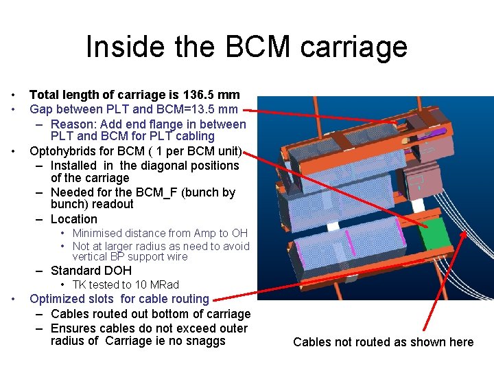Inside the BCM carriage • • • Total length of carriage is 136. 5