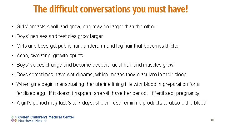 The difficult conversations you must have! • Girls’ breasts swell and grow, one may
