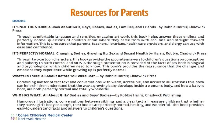 Resources for Parents 22 