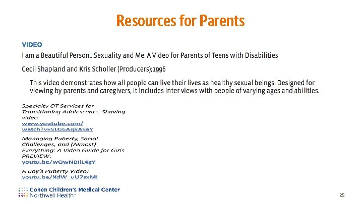 Resources for Parents 25 