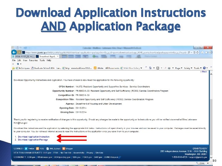Download Application Instructions AND Application Package 93 
