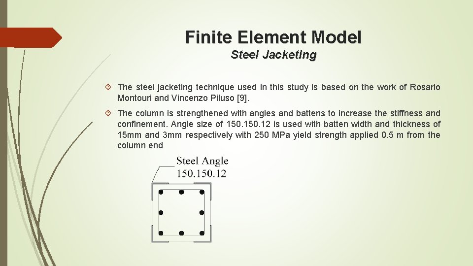 Finite Element Model Steel Jacketing The steel jacketing technique used in this study is
