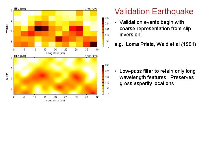 Validation Earthquake • Validation events begin with coarse representation from slip inversion. e. g.