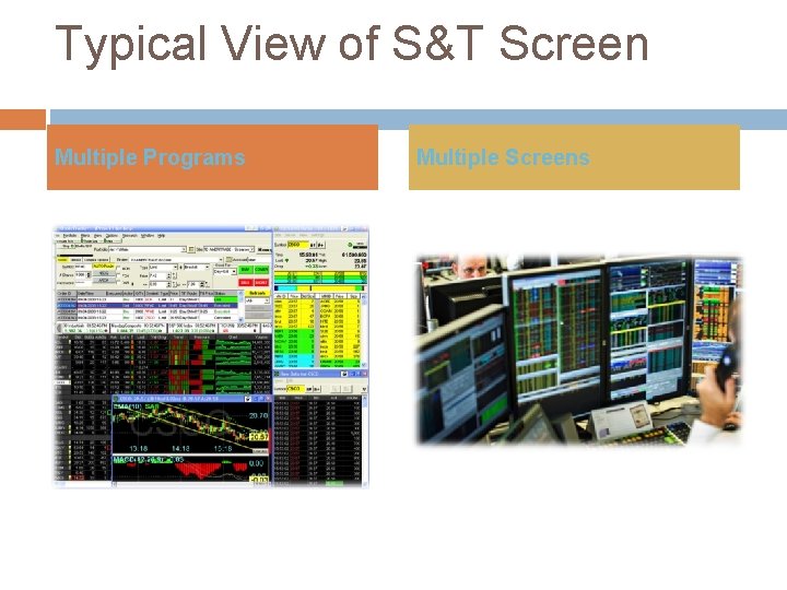 Typical View of S&T Screen Multiple Programs Multiple Screens 