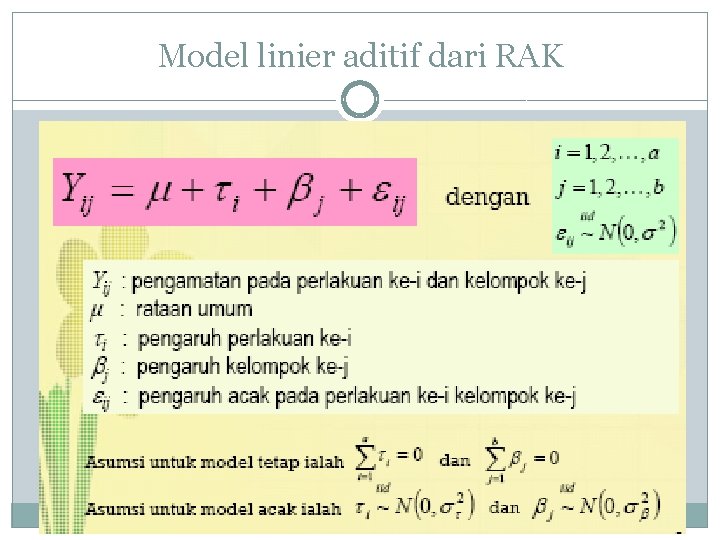 Model linier aditif dari RAK 