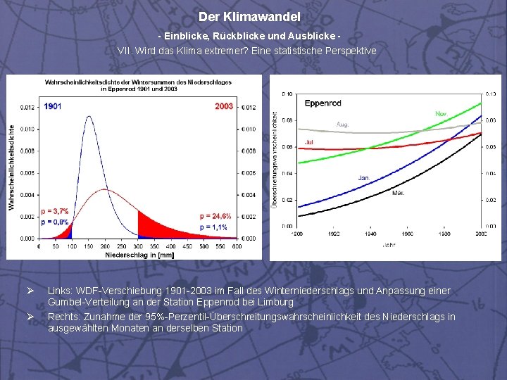 Der Klimawandel - Einblicke, Rückblicke und Ausblicke VII. Wird das Klima extremer? Eine statistische