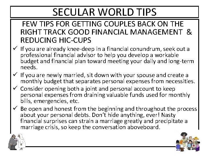 SECULAR WORLD TIPS FEW TIPS FOR GETTING COUPLES BACK ON THE RIGHT TRACK GOOD