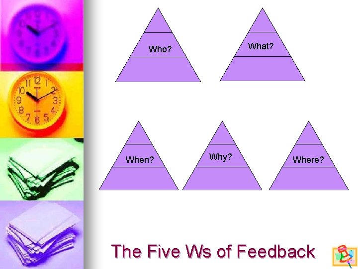 What? Who? When? Why? Where? The Five Ws of Feedback 