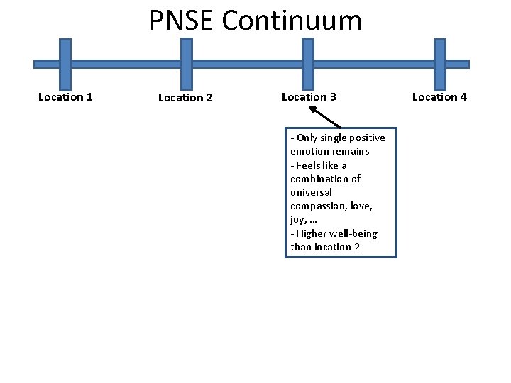 PNSE Continuum Location 1 Location 2 Location 3 - Only single positive emotion remains