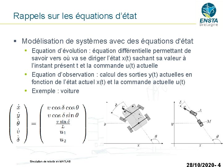 Rappels sur les équations d’état § Modélisation de systèmes avec des équations d'état •