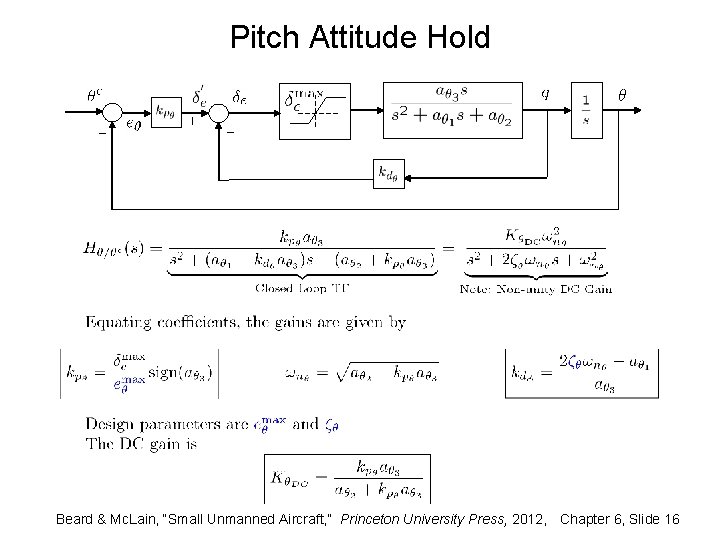 Pitch Attitude Hold Beard & Mc. Lain, “Small Unmanned Aircraft, ” Princeton University Press,