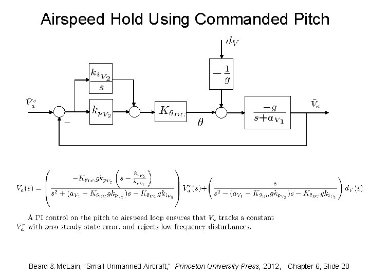 Airspeed Hold Using Commanded Pitch Beard & Mc. Lain, “Small Unmanned Aircraft, ” Princeton