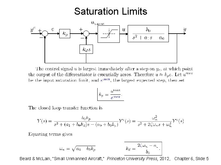 Saturation Limits Beard & Mc. Lain, “Small Unmanned Aircraft, ” Princeton University Press, 2012,