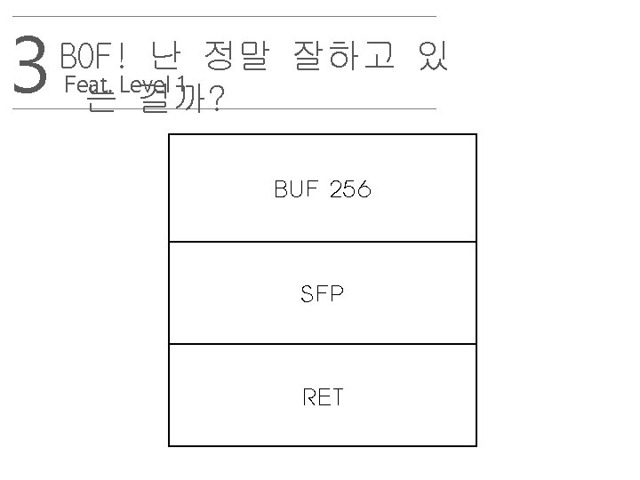 3 BOF! 난 정말 잘하고 있 Feat. Level 1 는 걸까? BUF 256 SFP