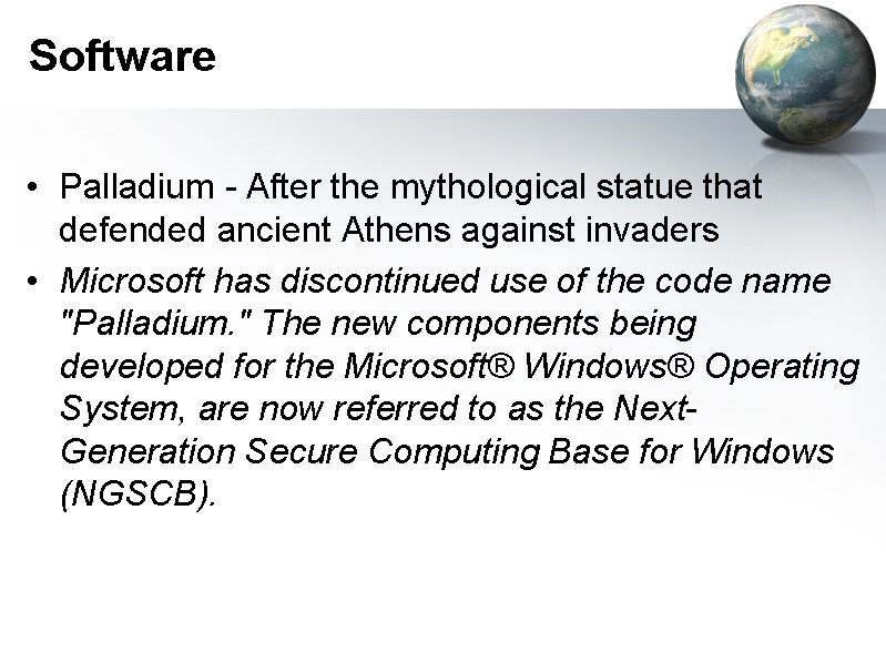 Software • Palladium - After the mythological statue that defended ancient Athens against invaders