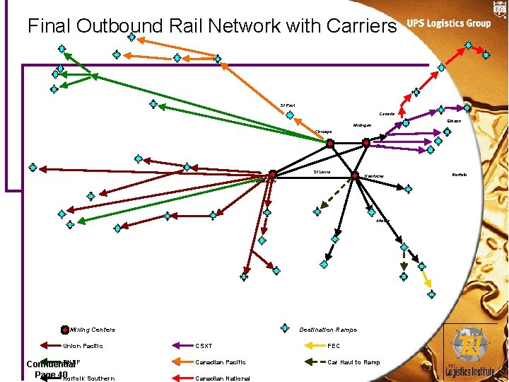 Final Outbound Rail Network with Carriers St Paul Canada Edison Michigan Chicago Ohio St