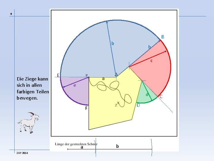  B b b c Die Ziege kann sich in allen farbigen Teilen bewegen.