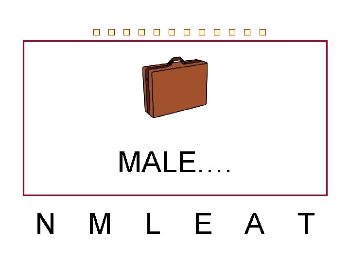 MALE. … N M L E A T 