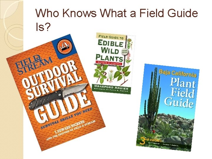 Who Knows What a Field Guide Is? 