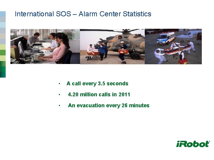 International SOS – Alarm Center Statistics • A call every 3. 5 seconds •