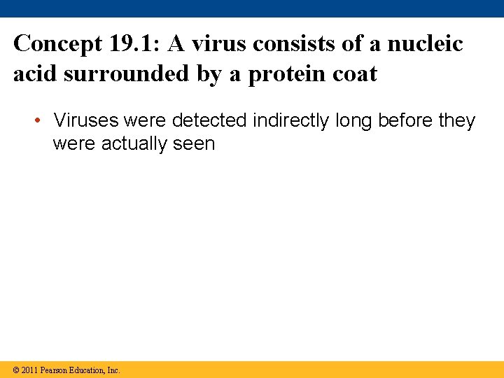 Concept 19. 1: A virus consists of a nucleic acid surrounded by a protein