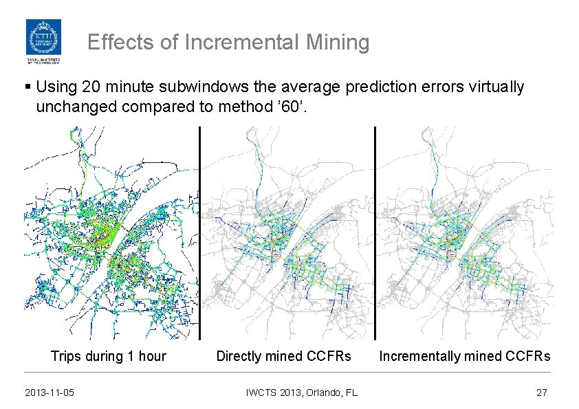Effects of Incremental Mining § Using 20 minute subwindows the average prediction errors virtually