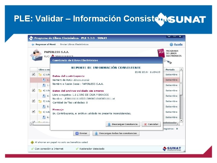 PLE: Validar – Información Consistente 