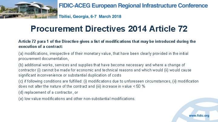 Procurement Directives 2014 Article 72 para 1 of the Directive gives a list of