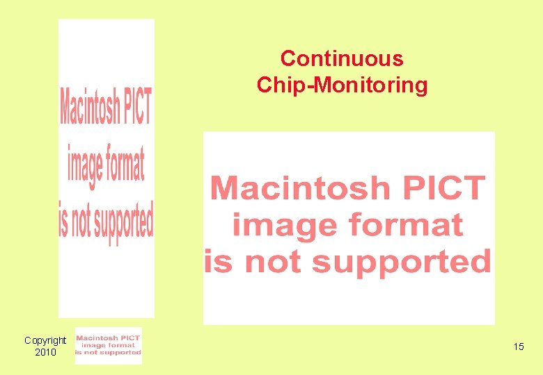  Copyright 2010 Continuous Chip-Monitoring 15 