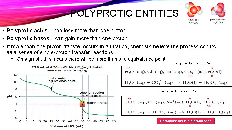 POLYPROTIC ENTITIES • Polyprotic acids – can lose more than one proton • Polyprotic